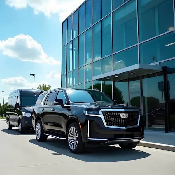Oakville Chauffeur Service Professional chauffeur with a black luxury sedan in Oakville